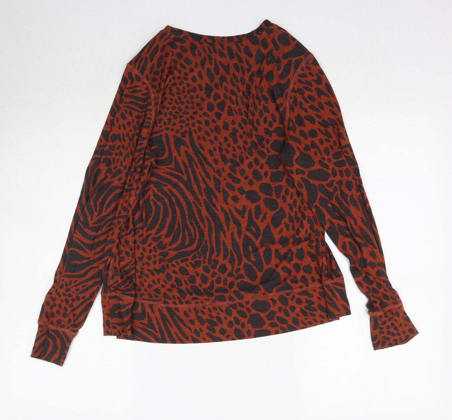 NEXT Womens Brown Animal Print  Basic T-Shirt Size 16