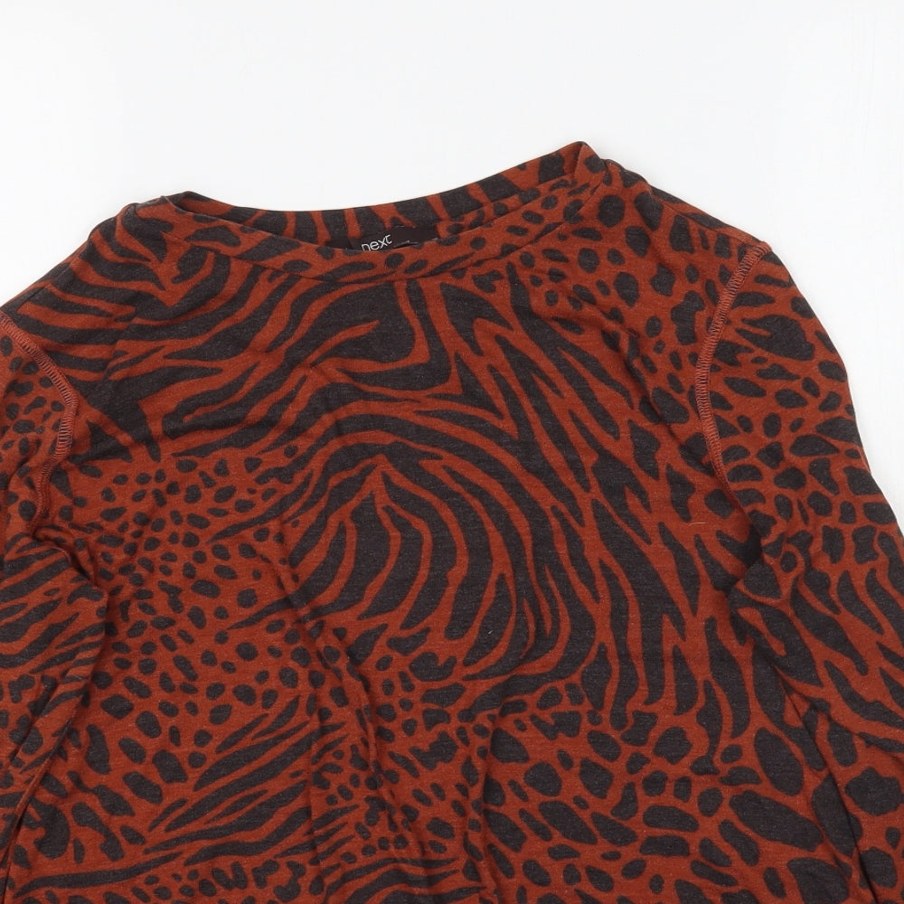 NEXT Womens Brown Animal Print  Basic T-Shirt Size 16