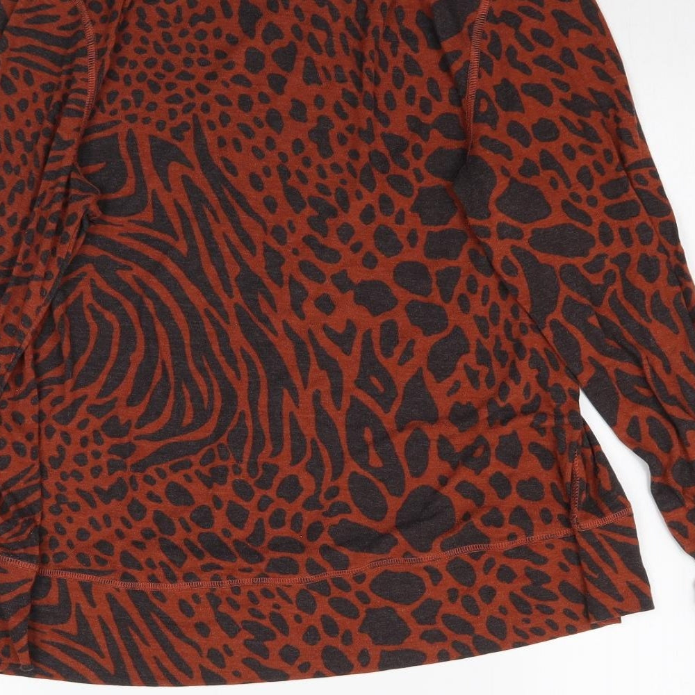 NEXT Womens Brown Animal Print  Basic T-Shirt Size 16