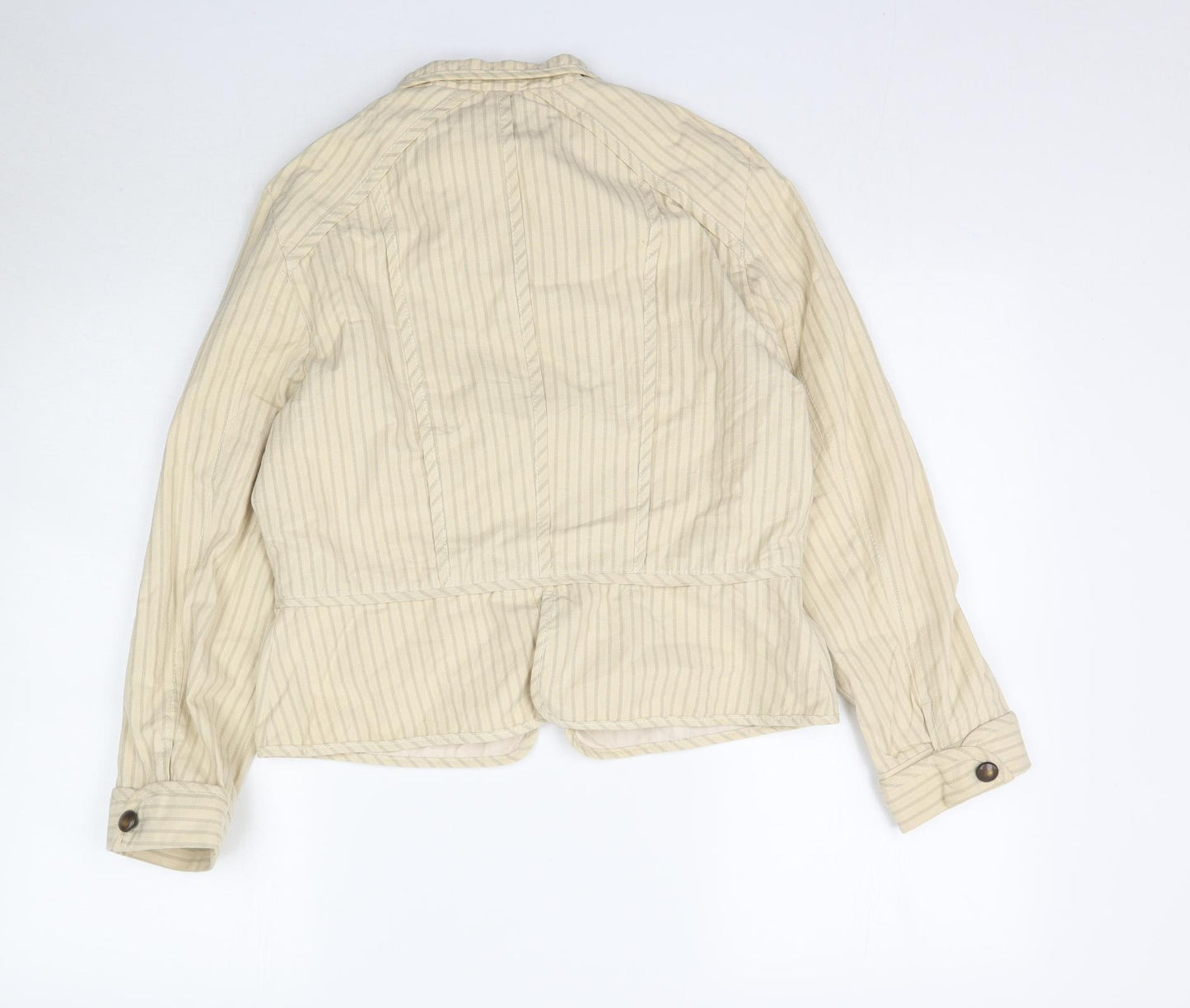 Marks and Spencer Womens Beige Striped  Jacket Blazer Size 14