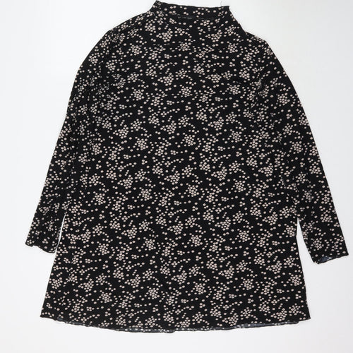 New Look Womens Black Floral  A-Line  Size 16