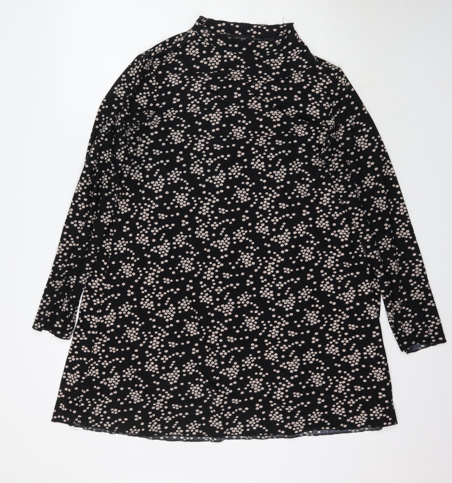 New Look Womens Black Floral  A-Line  Size 16