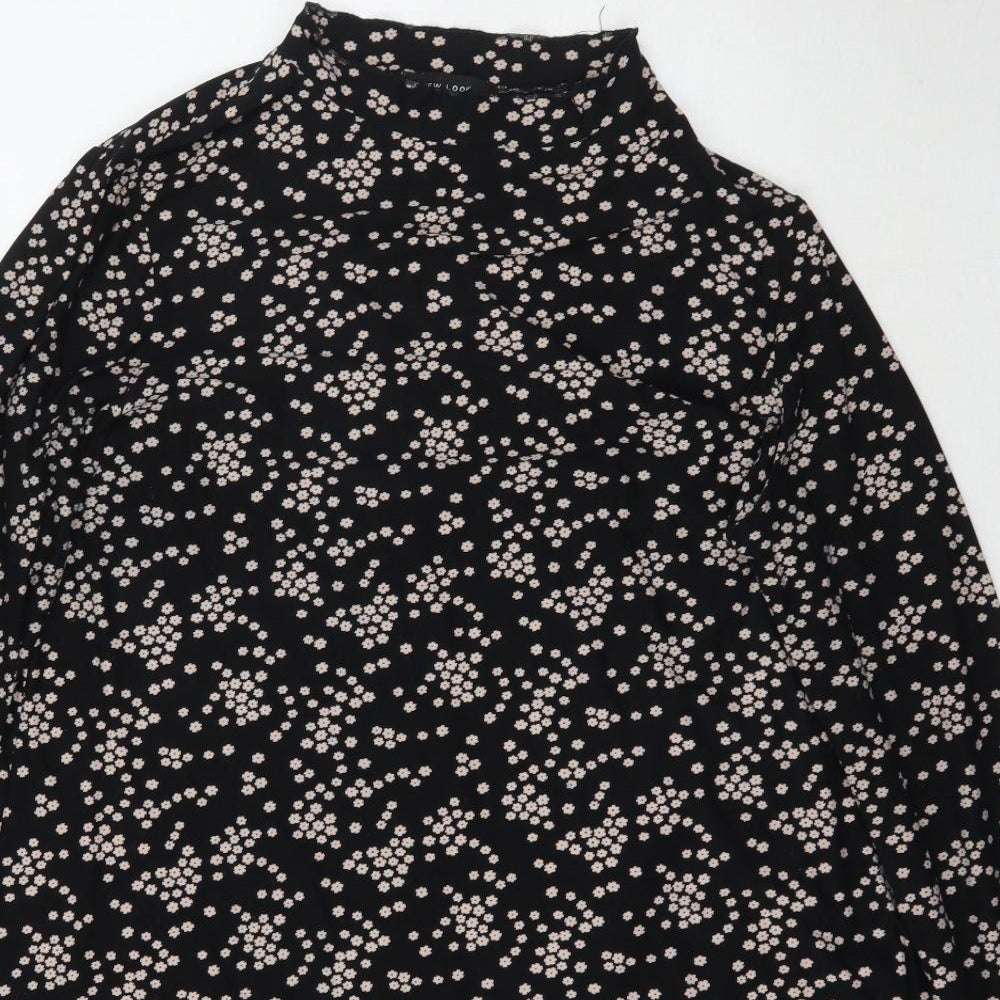 New Look Womens Black Floral  A-Line  Size 16