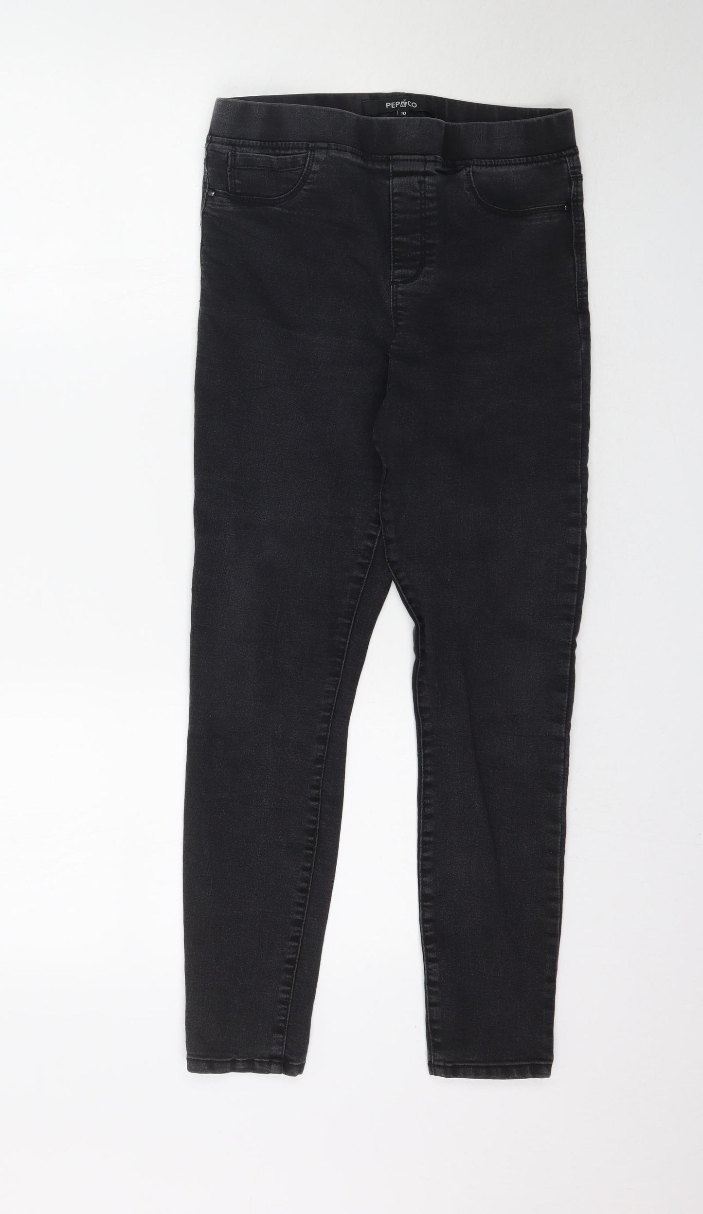 Pe & Co Womens Black  Denim Jegging Jeans Size 10 L27 in
