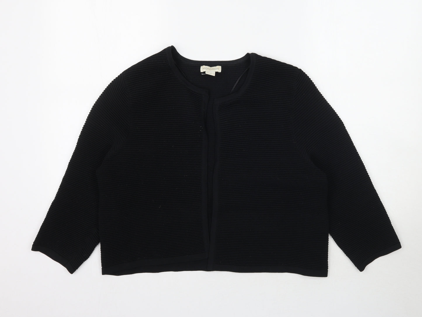 Monsoon Womens Black  Knit Cardigan Jumper Size 14