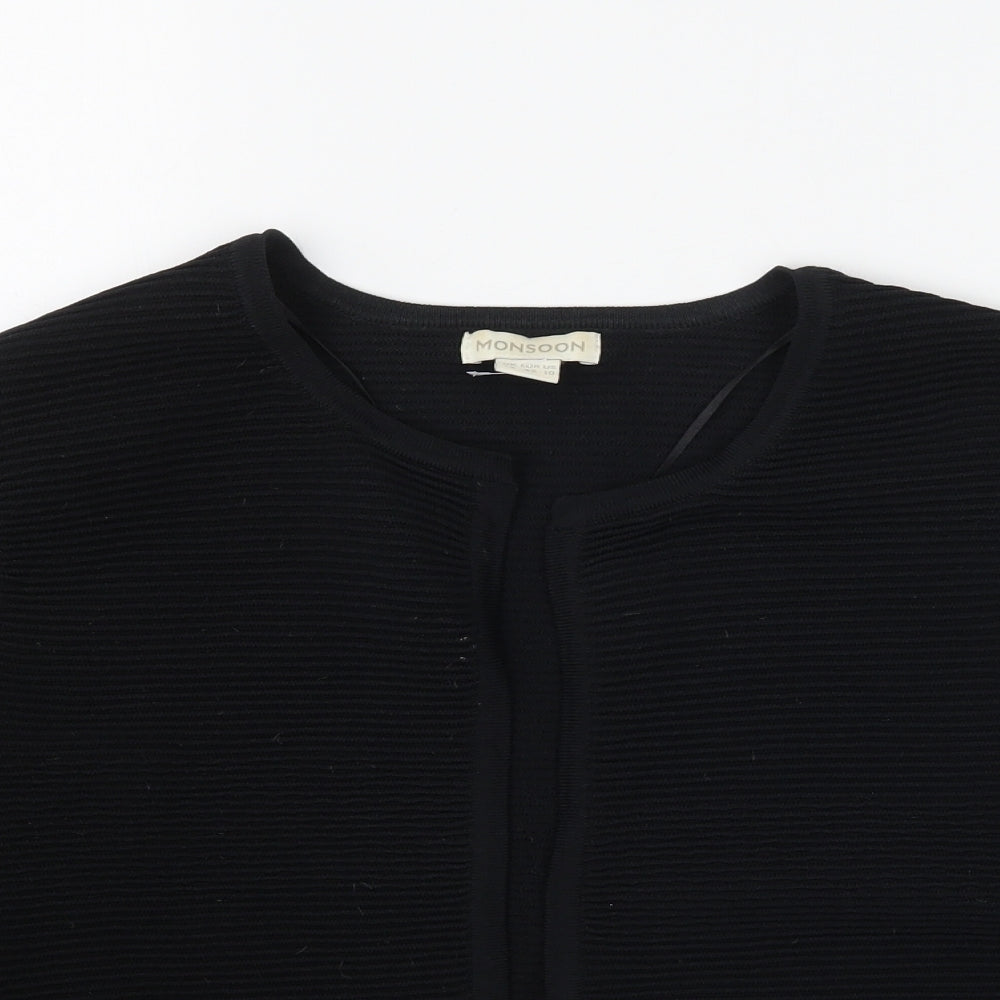 Monsoon Womens Black  Knit Cardigan Jumper Size 14