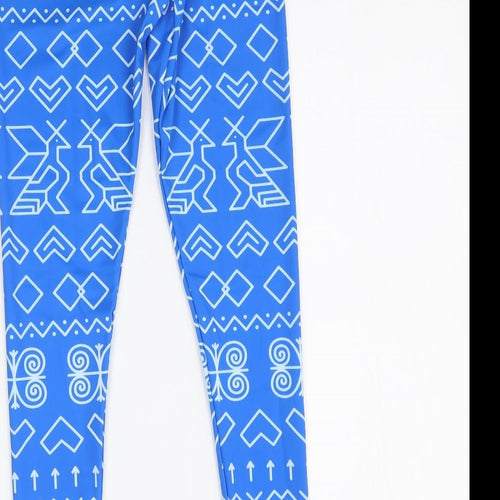 Preworn Womens Blue  Jersey Cropped Leggings Size S L25 in