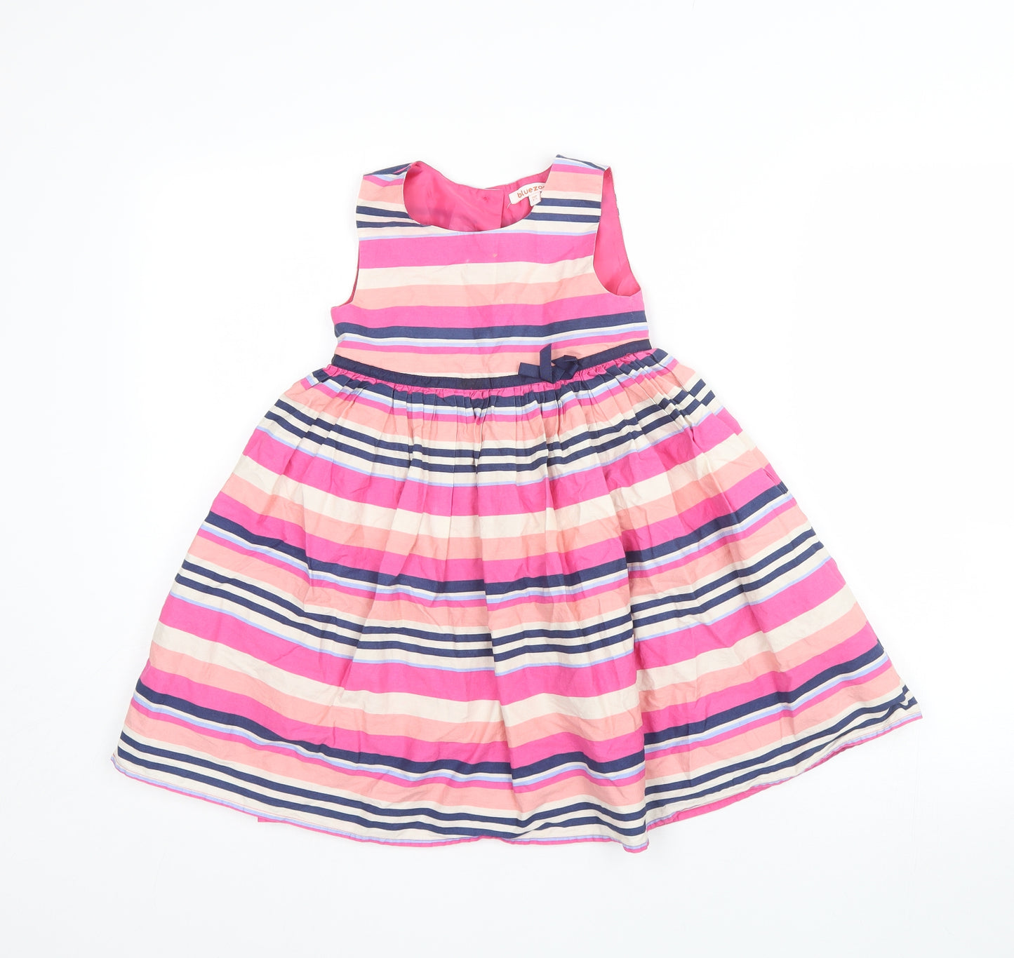 BlueZoo Girls Multicoloured Striped  Fit & Flare  Size 3-4 Years