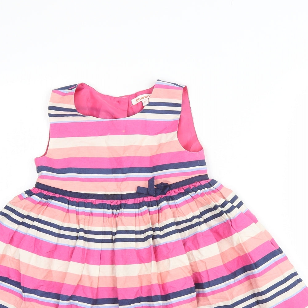 BlueZoo Girls Multicoloured Striped  Fit & Flare  Size 3-4 Years