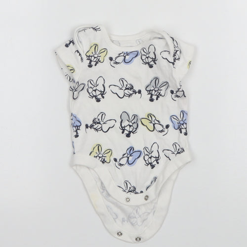 George Girls White Animal Print  Leotard One-Piece Size 0-3 Months  - Minnie Mouse