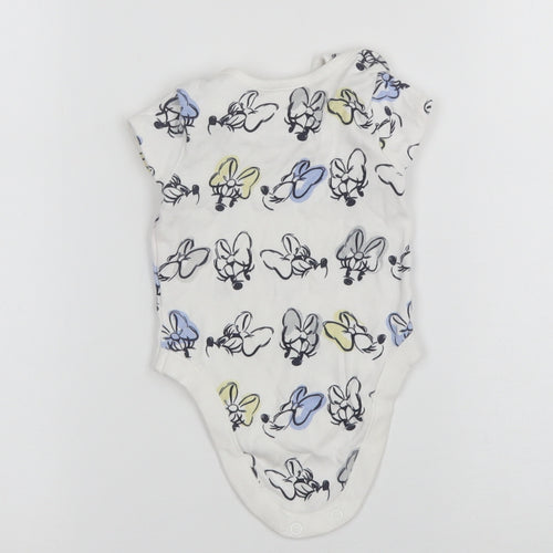 George Girls White Animal Print  Leotard One-Piece Size 0-3 Months  - Minnie Mouse
