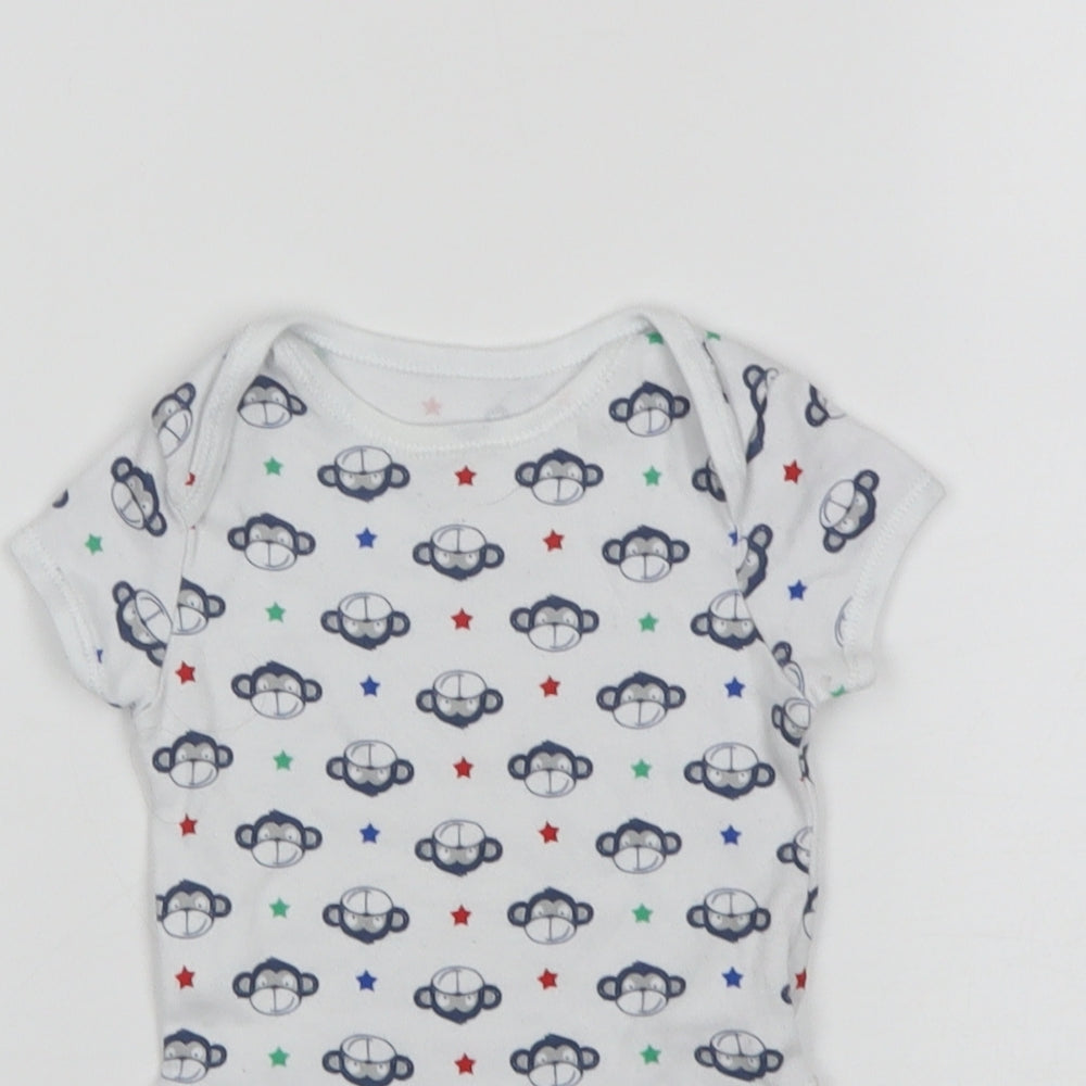 Primark Boys Multicoloured Animal Print  Leotard One-Piece Size 0-3 Months  - Monkey