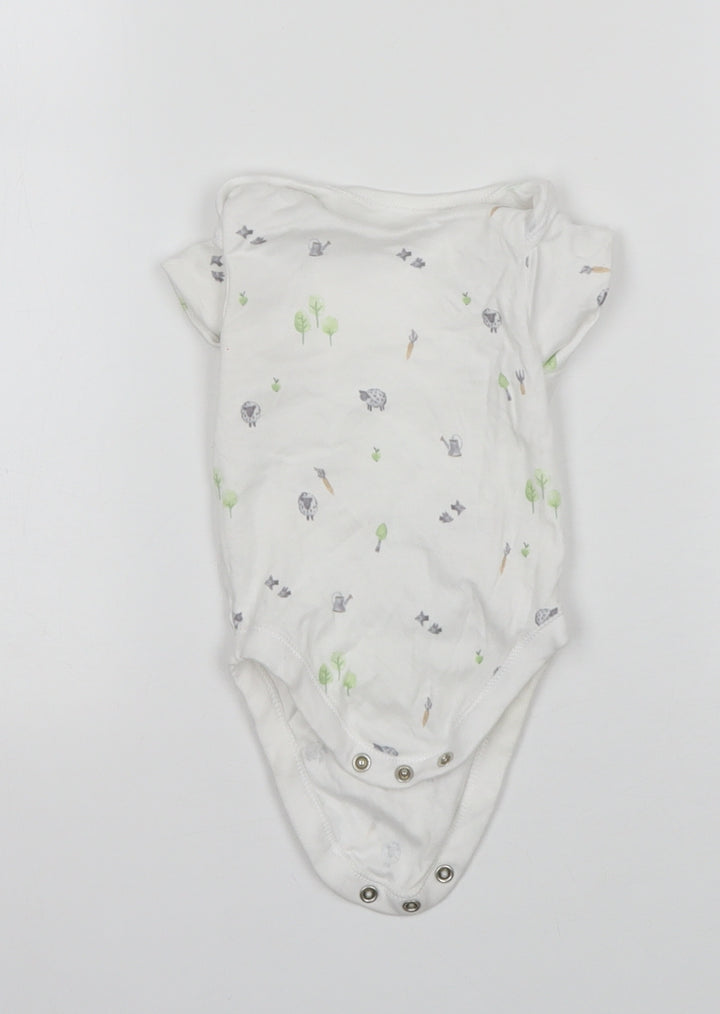 George Baby White Animal Print Leotard One-Piece Size 3-6 Months