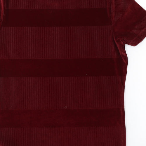 M&S Womens Red Striped  Basic Blouse Size 12