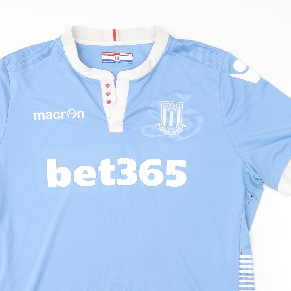 Macron Mens Blue   Jersey Casual Size 2XL  - STOKE CITY