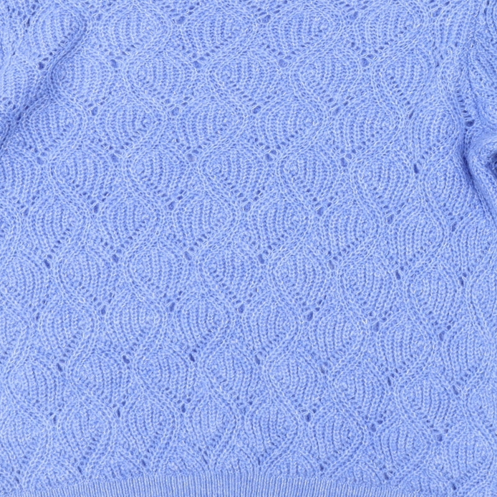 Papaya Womens Blue Argyle/Diamond  Pullover Jumper Size M