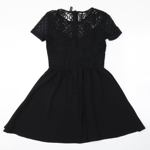 H&M Womens Black Argyle/Diamond  A-Line  Size 8
