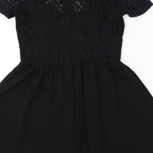 H&M Womens Black Argyle/Diamond  A-Line  Size 8