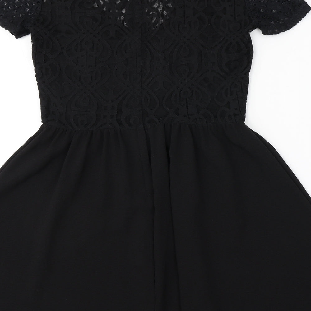 H&M Womens Black Argyle/Diamond  A-Line  Size 8