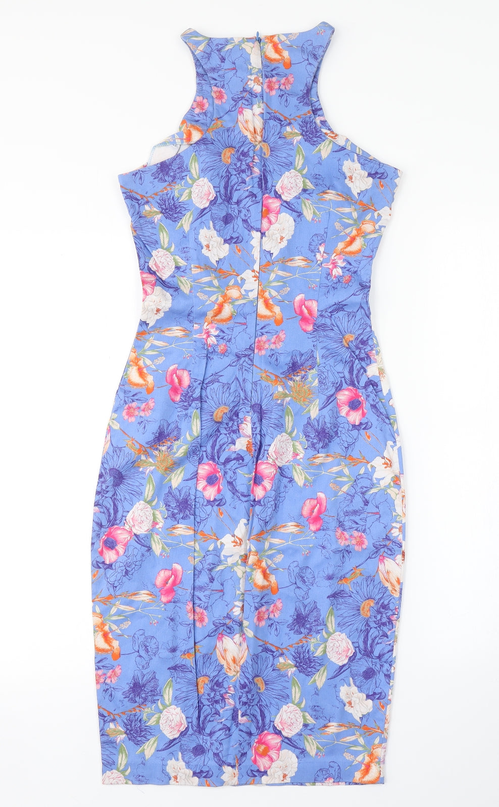 Zara Womens Blue Floral  Pencil Dress  Size S