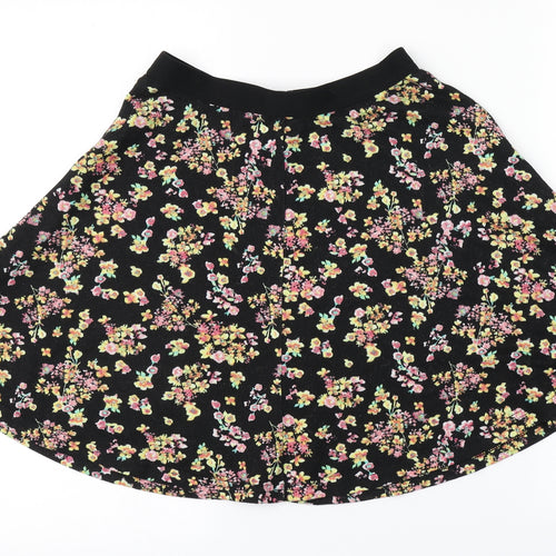 Atmosphere Womens Black Floral  A-Line Skirt Size 10