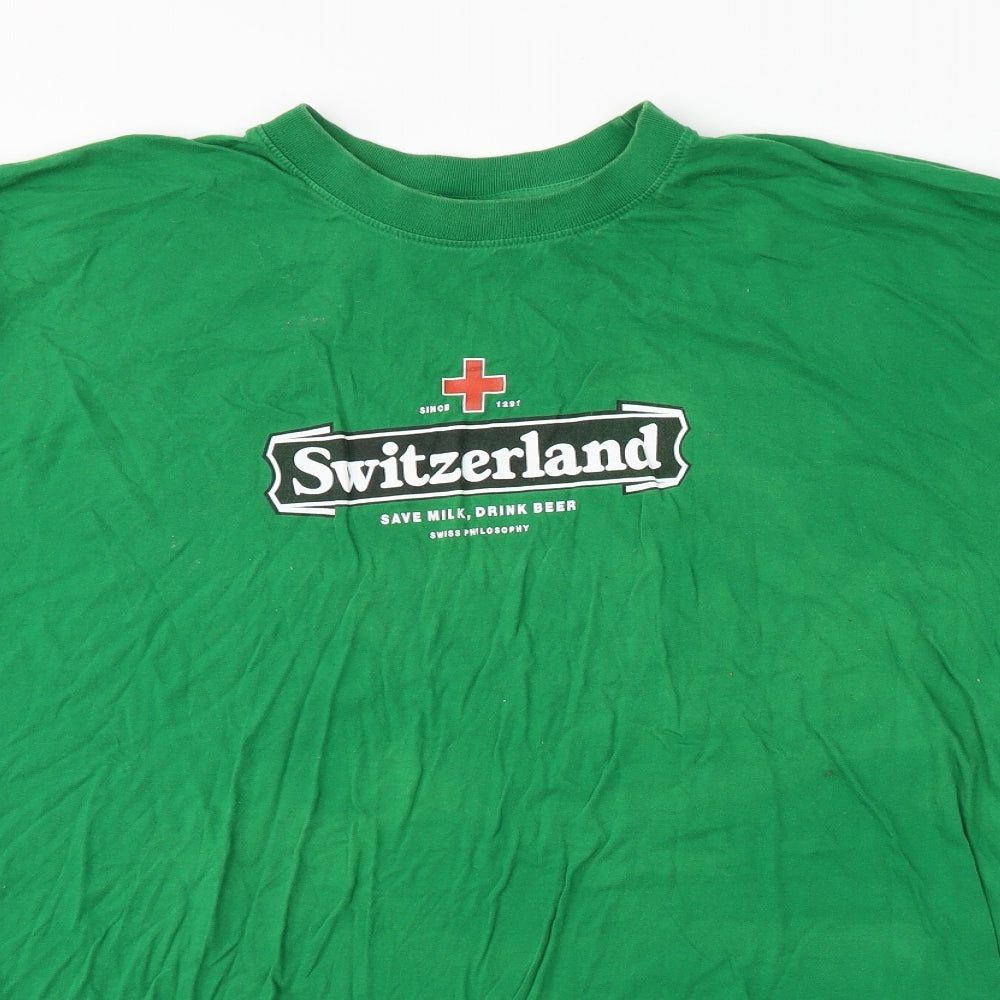 Whale Mens Green    T-Shirt Size 2XL