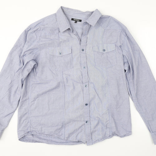 Peacocks Mens Blue Check   Button-Up Size 2XL