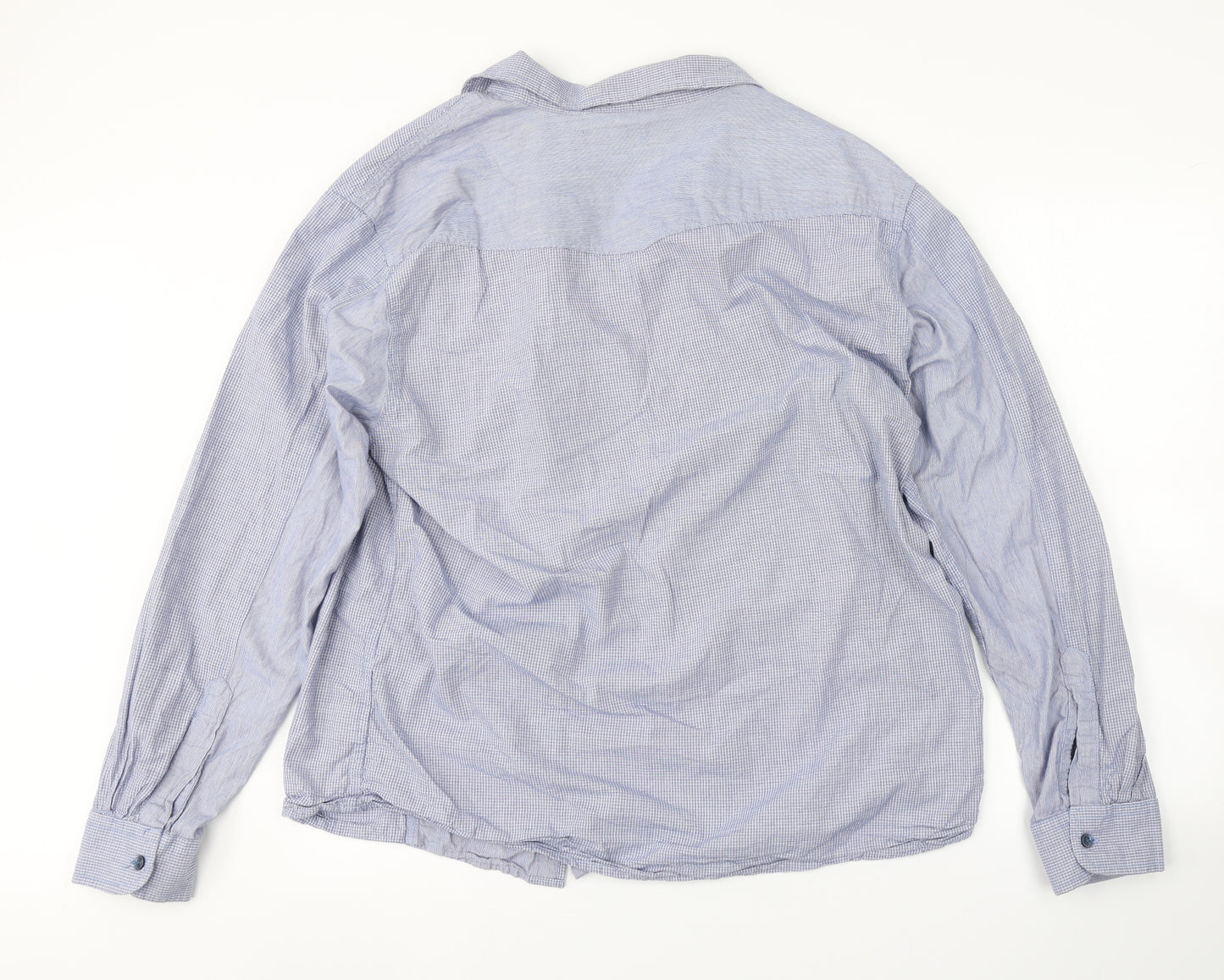 Peacocks Mens Blue Check   Button-Up Size 2XL