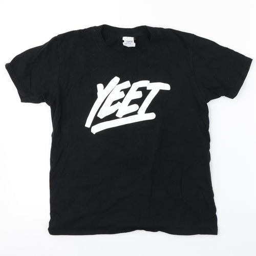 Preworn Boys Black   Basic T-Shirt Size L