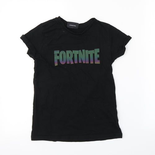 Preworn Boys Black   Basic T-Shirt Size M  - FORTNITE