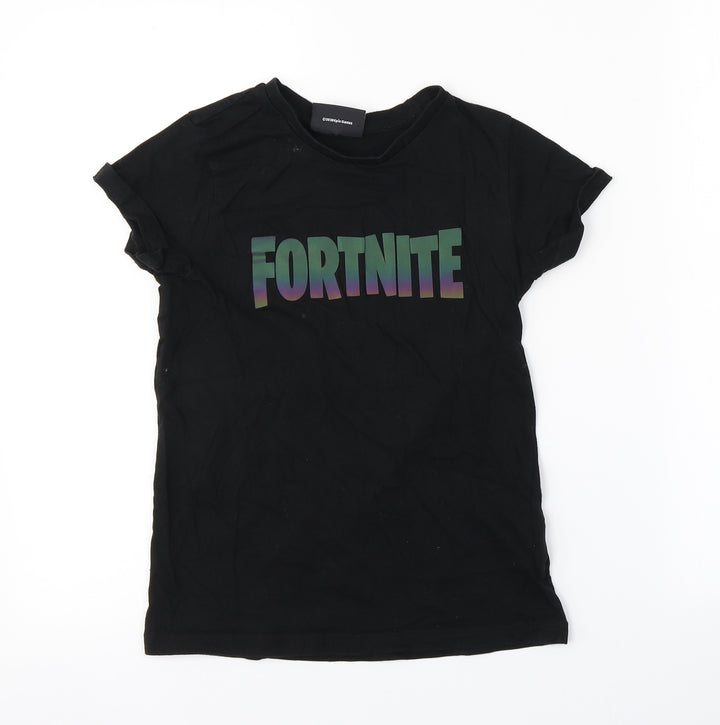 Preworn Boys Black Basic T-Shirt Size M - FORTNITE