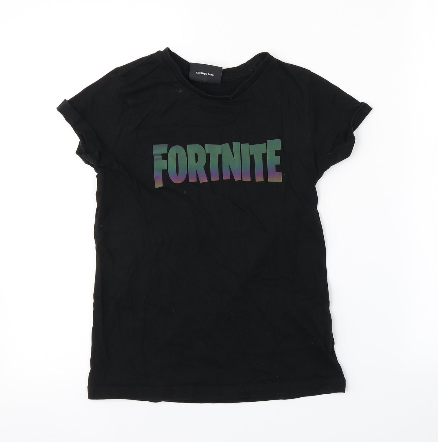 Preworn Boys Black   Basic T-Shirt Size M  - FORTNITE