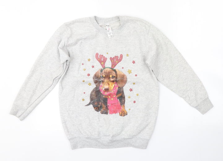 George Girls Grey   Pullover Sweatshirt Size 9-10 Years