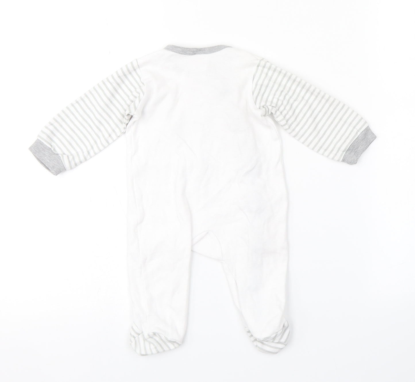 Preworn Baby White Striped  Babygrow One-Piece Size 3-6 Months