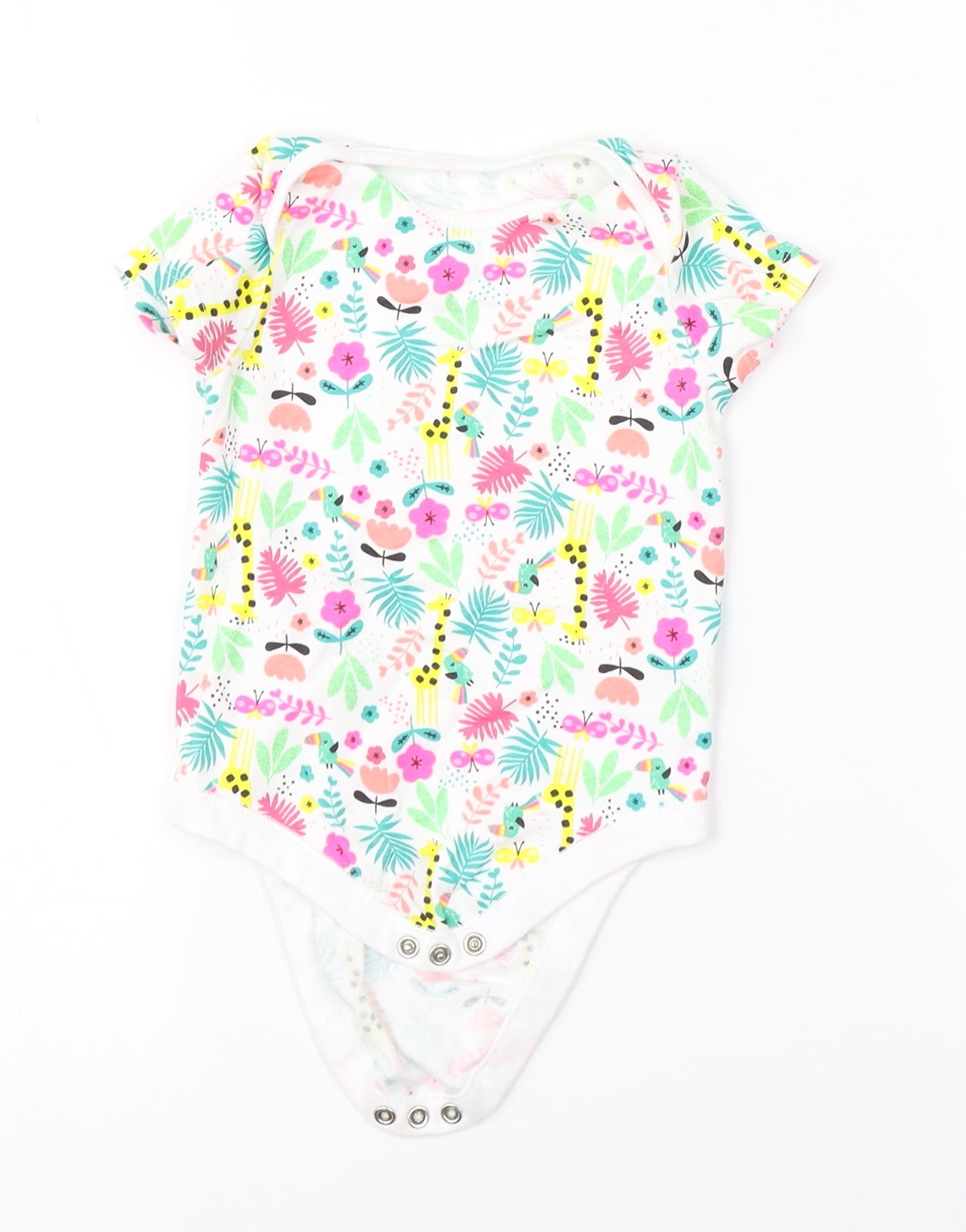 F&F Baby White Floral  Babygrow One-Piece Size 12-18 Months