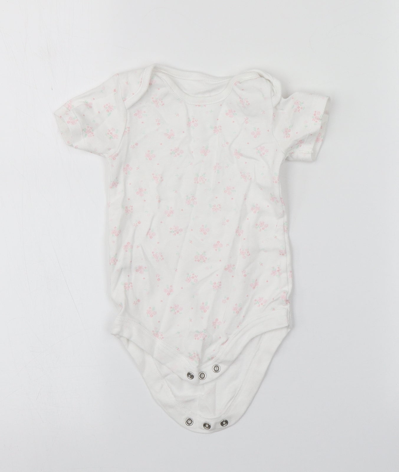 TU Baby White Floral  Babygrow One-Piece Size 12-18 Months