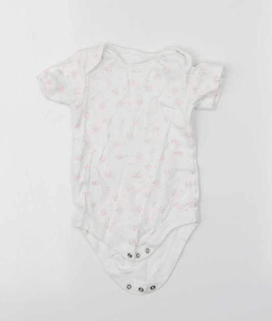 TU Baby White Floral  Babygrow One-Piece Size 12-18 Months