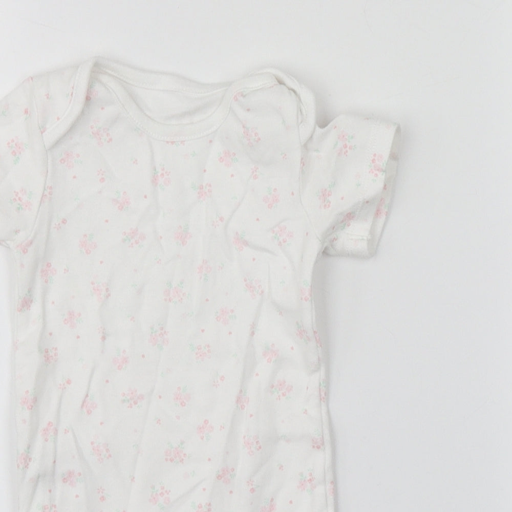 TU Baby White Floral  Babygrow One-Piece Size 12-18 Months