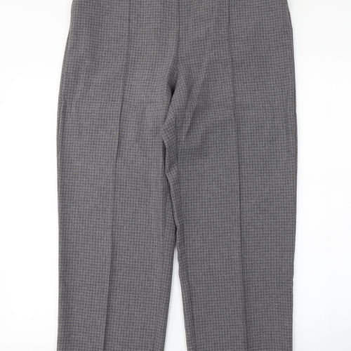 BM Womens Grey Check  Trousers  Size 14 L27 in
