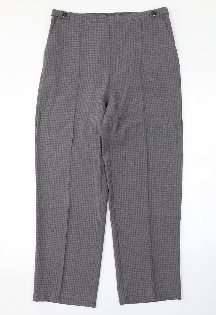 BM Womens Grey Check Trousers Size 14 L27 in