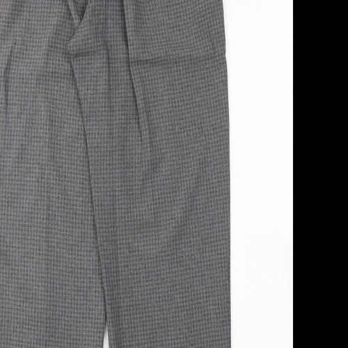 BM Womens Grey Check  Trousers  Size 14 L27 in
