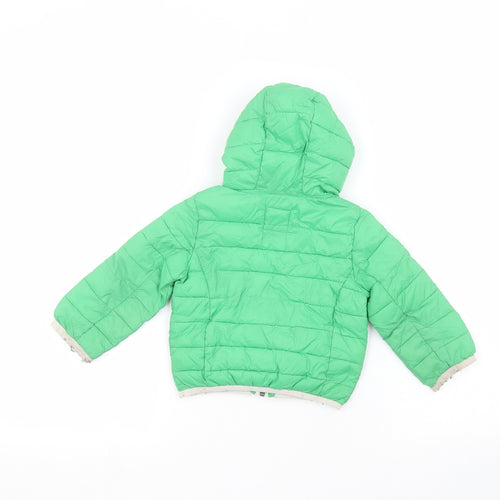 Preworn Boys Green   Puffer Jacket Coat Size 9 Years
