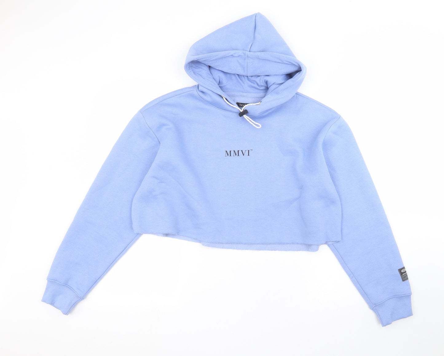 Boohoo Womens Blue   Pullover Hoodie Size L  - cropped hoodie