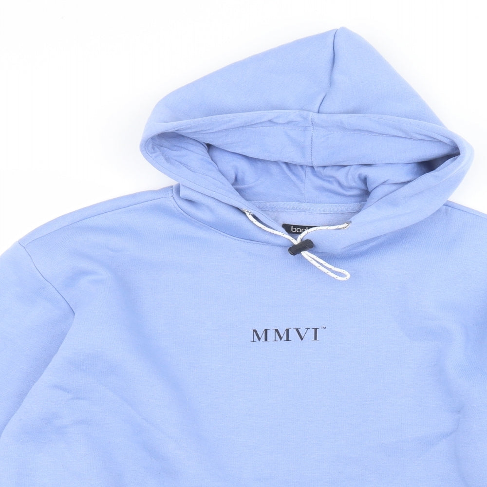 Boohoo Womens Blue   Pullover Hoodie Size L  - cropped hoodie