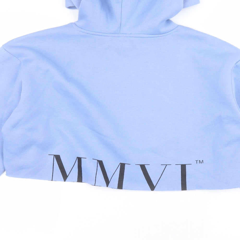 Boohoo Womens Blue   Pullover Hoodie Size L  - cropped hoodie