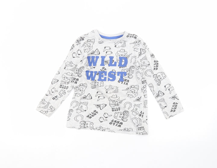 little kids Boys Grey   Basic T-Shirt Size 6 Years