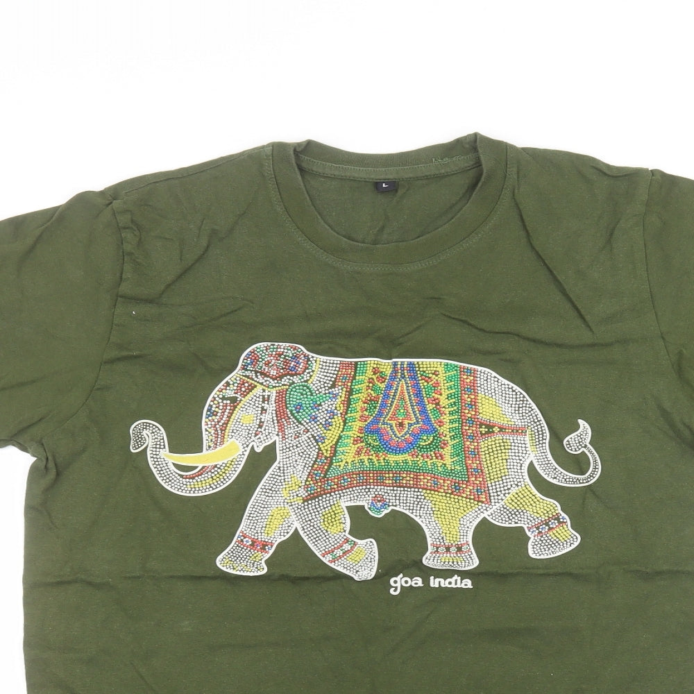 Preworn Mens Green    T-Shirt Size L