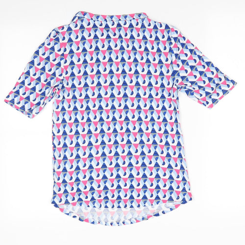 Marks and Spencer Womens Multicoloured Argyle/Diamond  Tunic T-Shirt Size 10  - Pink Blue Grey