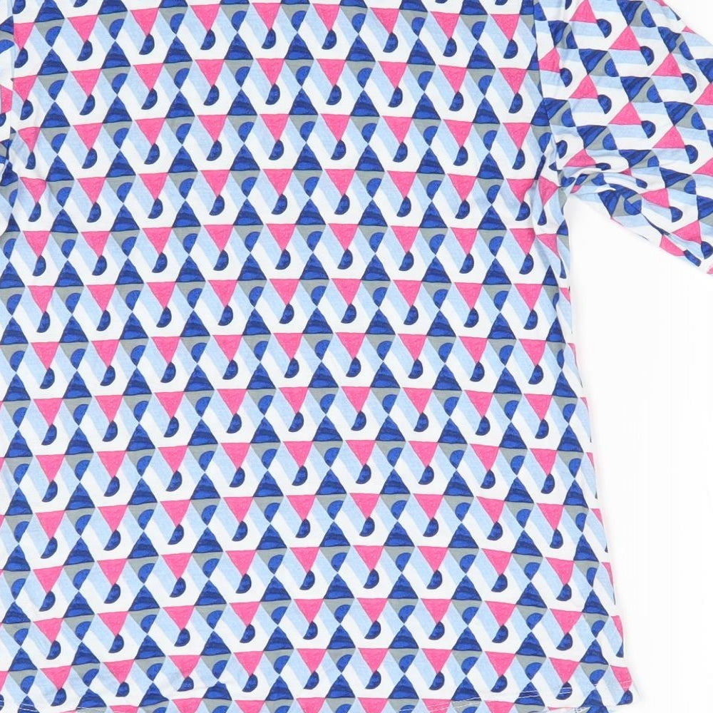 Marks and Spencer Womens Multicoloured Argyle/Diamond  Tunic T-Shirt Size 10  - Pink Blue Grey