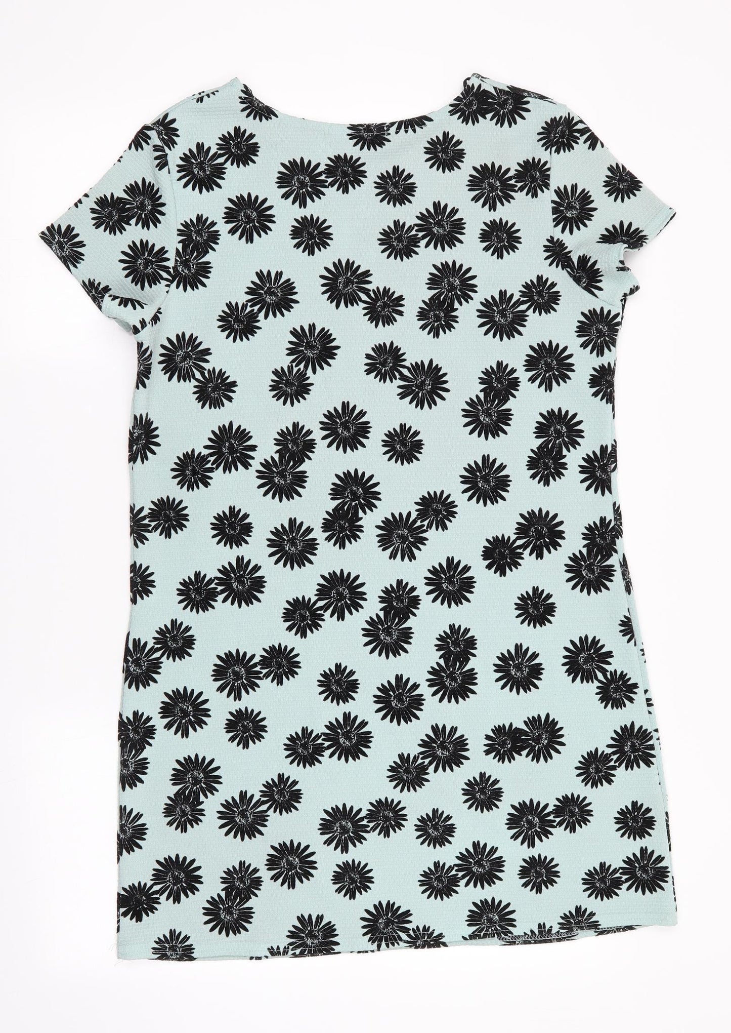 Select Womens Green Floral  A-Line  Size 12  - Black Flower Print